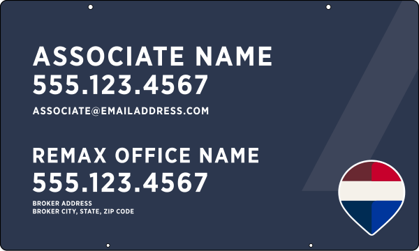 Hanging Associate Name w Broker Address Panel, 18h x 30w, .063 Aluminum